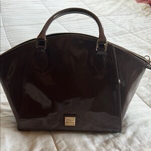 Dooney & Bourke Brown Patent Leather Satchel